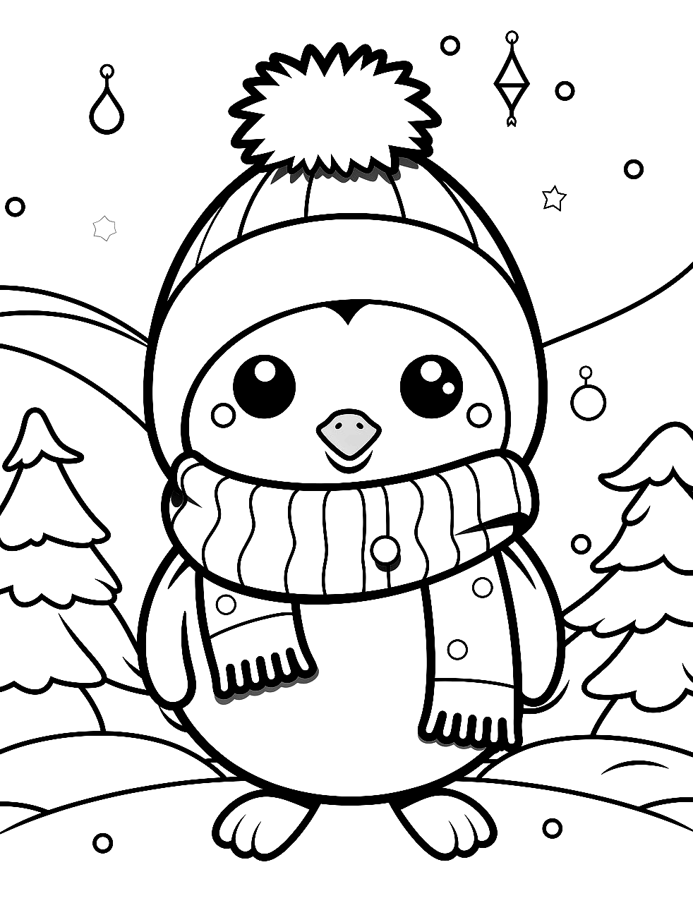 Pinguïn in de sneeuw