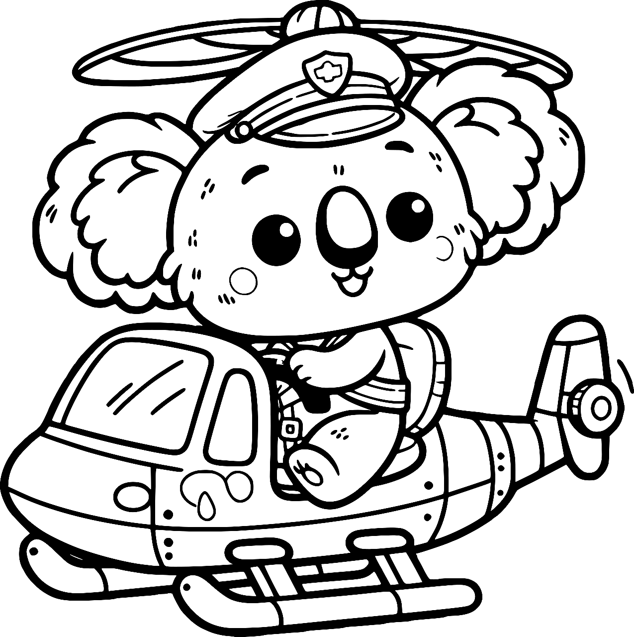 Koala in de helikopter