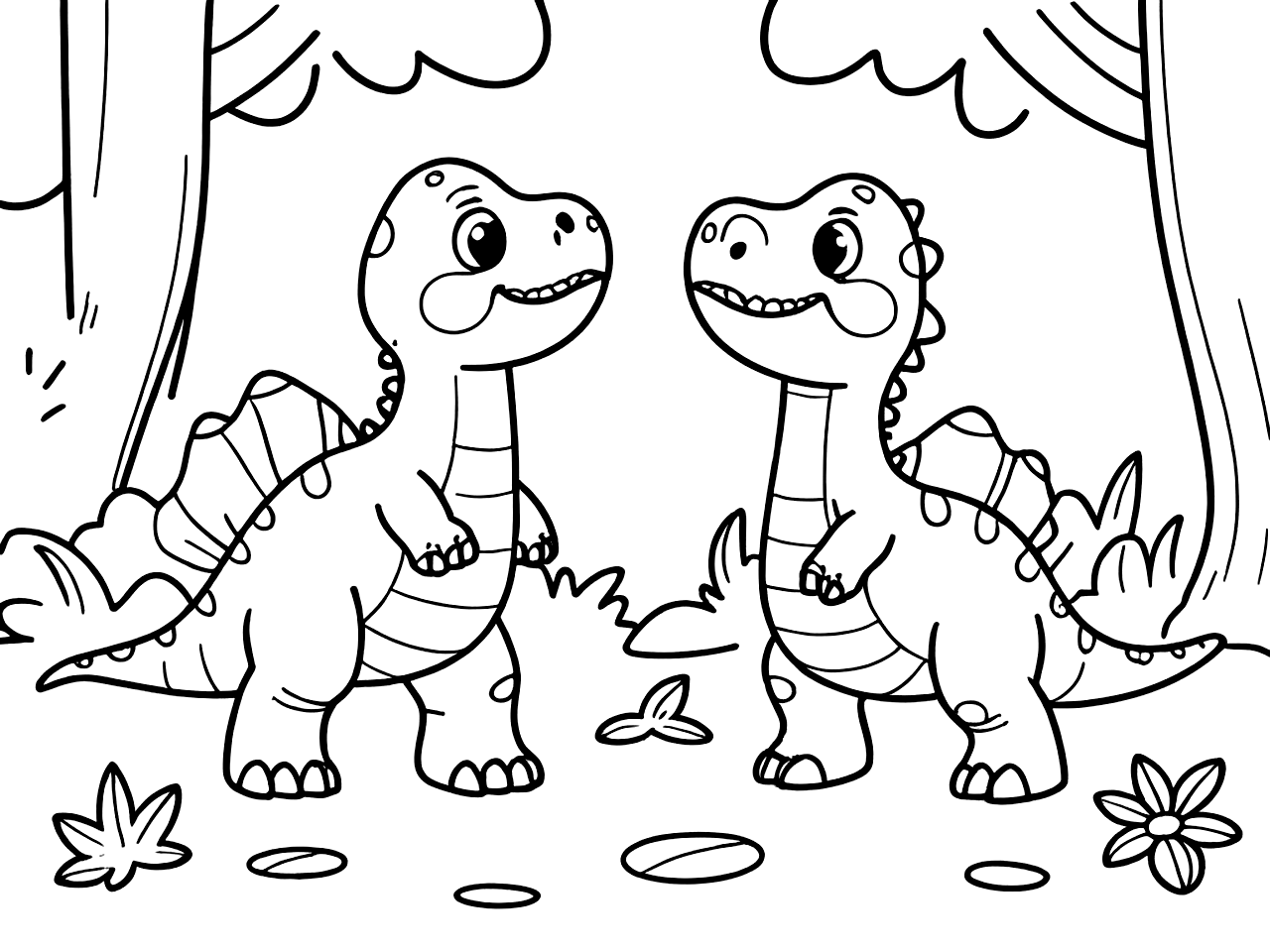 Dino's in het bos